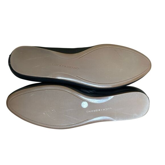 Lucky Brand "Canison" Soft Flexible Black Leather Slip On Ballet Flats Size 9.5 - Picture 8 of 11